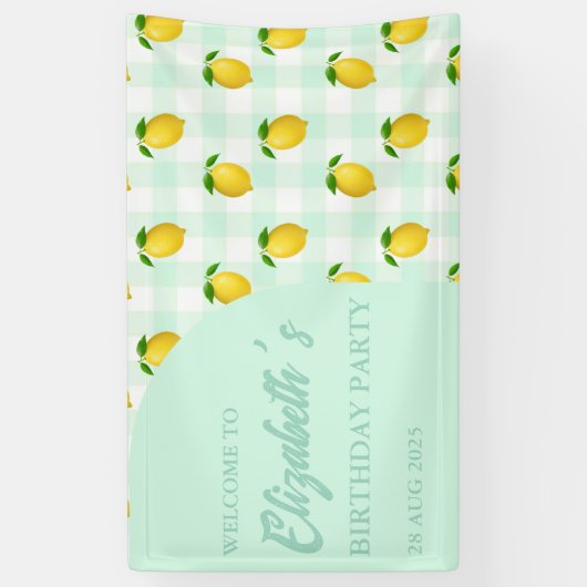 Lemon Citrus Summer Birthday Spandoek (Verticaal)
