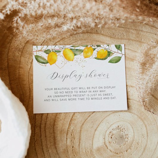 Lemon Citrus Summer Display Shower Baby shower Informatiekaartje