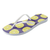 Lemon Citrus Summer Tropical Fruit Yellow Paars Teenslippers (Schuin)