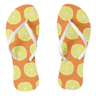 Lemon Citrus Summer Tropical Fruit Yellow Sinaasap Teenslippers