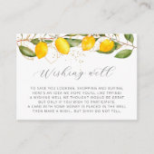 Lemon Citrus Summer Wishing Well Baby shower Informatiekaartje (Voorkant)
