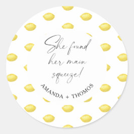 Lemon Citrus vond haar belangrijkste knijper Ronde Sticker