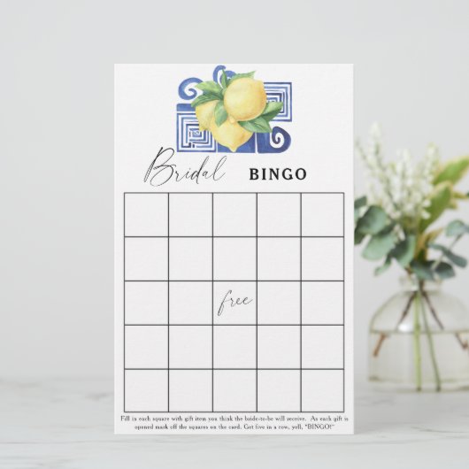 Lemon Citrus - Vrijgezellenfeest bingo (Staand voorkant)