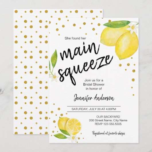 Lemon Citrus Vrijgezellenfeest Kaart (Voorkant / Achterkant)