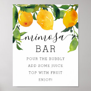 Lemon Citrus Vrijgezellenfeest Mimosa Bar Poster