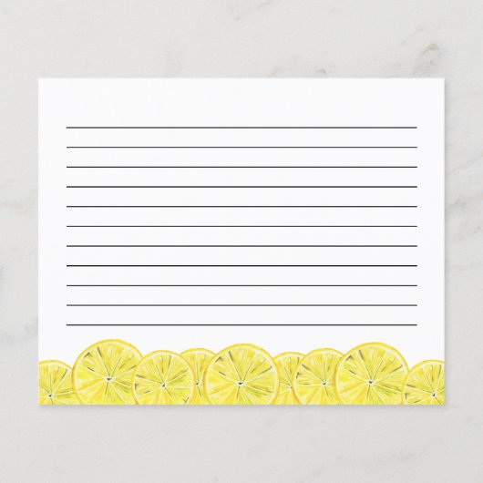 Lemon Citrus Vrijgezellenfeest Recipe Kaart (Achterkant)