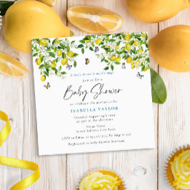 Lemon Citrus Waterverf Baby shower Kaart