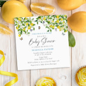 Lemon Citrus Waterverf Baby shower Kaart