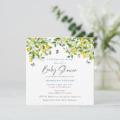 Lemon Citrus Waterverf Baby shower Kaart (Staand voorkant)