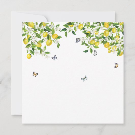 Lemon Citrus Waterverf Baby shower Kaart (Achterkant)