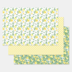Lemon Citrus Waterverf Inpakpapier Vel