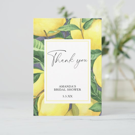 Lemon Citrus - Weddenschap Hartelijk dank Bedankkaart (Staand voorkant)