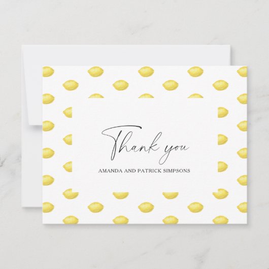 Lemon Citrus - Weddenschap Hartelijk dank Bedankkaart (Voorkant)
