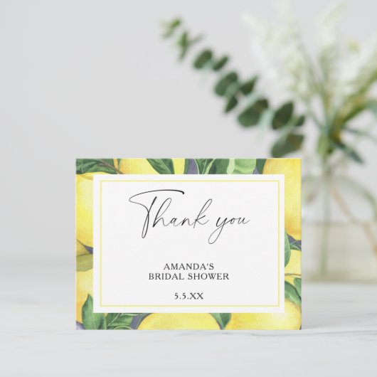 Lemon Citrus - Weddenschap Hartelijk dank Briefkaart (Staand voorkant)