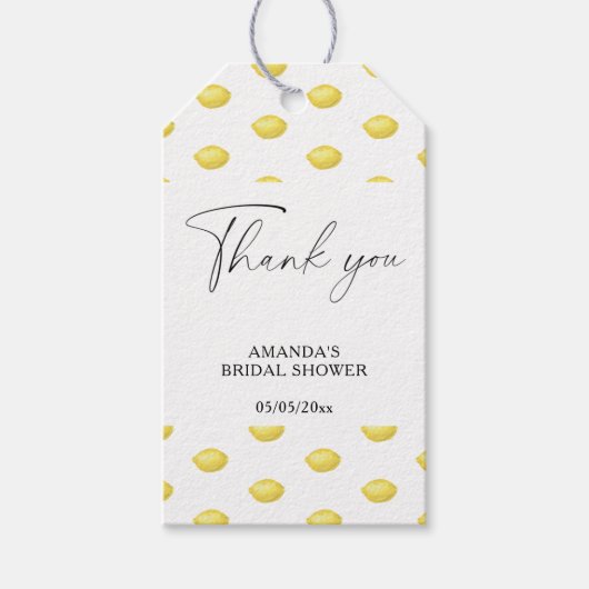 Lemon Citrus - Weddenschap Hartelijk dank Cadeaulabel (Voorkant)