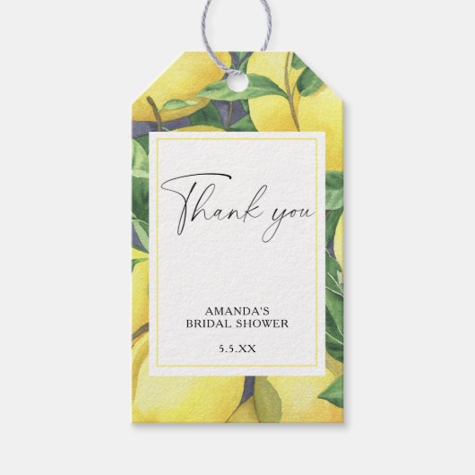 Lemon Citrus - Weddenschap Hartelijk dank Cadeaulabel (Voorkant)