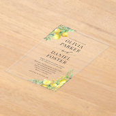 Lemon Citrus Wedding Acryl Uitnodigingen (Laagn)