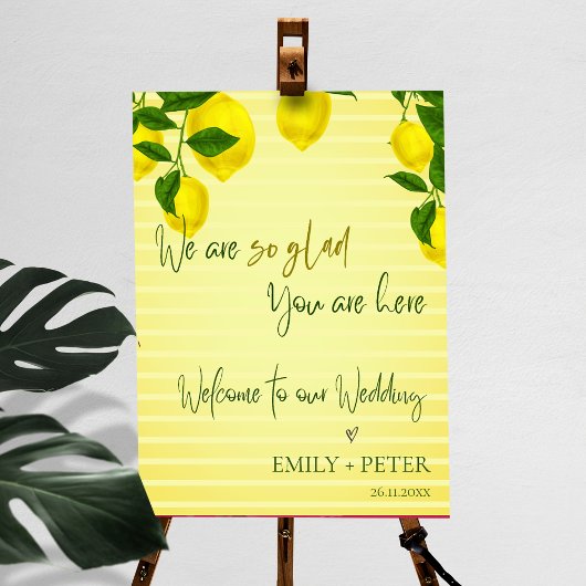 Lemon Citrus Wedding Cute welkom op ons huwelijk Poster