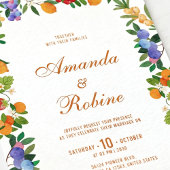 Lemon Citrus Wedding Invitation Kaart