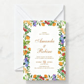Lemon Citrus Wedding Invitation Kaart