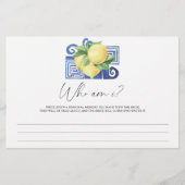 Lemon Citrus - Wie ben ik vrijgezellenfeest spel Briefpapier (Voorkant)