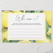 Lemon Citrus - Wie ben ik vrijgezellenfeest spel Briefpapier (Voorkant)