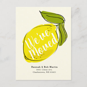 Lemon Citrus Yellow Bewegende Aankondiging Briefka