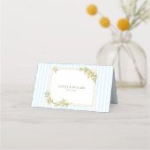 Lemon Coastal Stripe Personalized Wedding Plaatskaartje (Achterkant)
