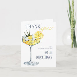 Lemon cocktail A tini bit Older 30th Birthday  Bedankkaart