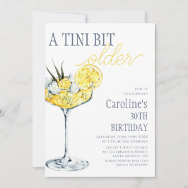 Lemon cocktail A tini bit Older 30th Birthday  Kaart