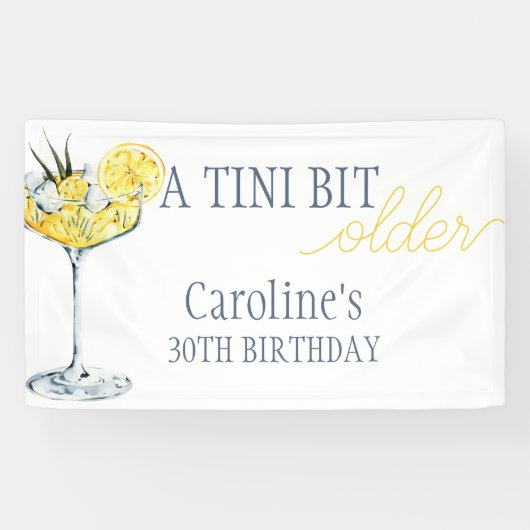 Lemon cocktail A tini bit Older 30th Birthday  Spandoek (Horizontaal)