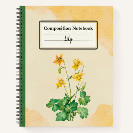 Lemon Columbine Bloem Gepersonaliseerde Compositie Notitieboek