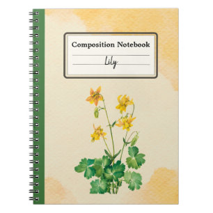 Lemon Columbine Bloem Gepersonaliseerde Compositie Notitieboek