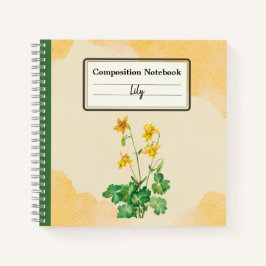 Lemon Columbine Bloem Gepersonaliseerde Compositie Notitieboek