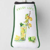 Lemon Cool Drink Funny Golf Head Hoesje Aangepaste Golfheadcover (Draai 90)