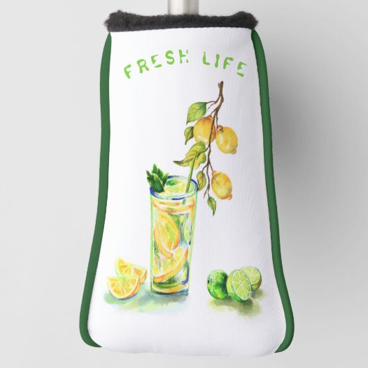 Lemon Cool Drink Funny Golf Head Hoesje Aangepaste Golfheadcover (Draai 90)