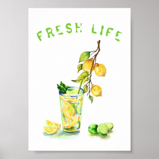 Lemon Cool Drink Lemonade Summer Party Poster (Voorkant)