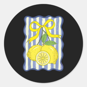 Lemon Coquette Bow Zomervakantie Hawaii Beach Fa Ronde Sticker
