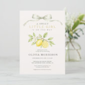 Lemon Coquette Strik Baby Shower Kaart (Staand voorkant)
