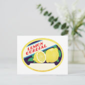  Lemon Cordial Etiket Briefkaart (Staand voorkant)