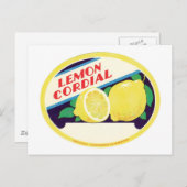  Lemon Cordial Etiket Briefkaart (Voorkant / Achterkant)