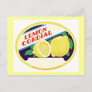  Lemon Cordial Etiket Briefkaart