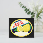 Lemon Cordial Etiket Briefkaart (Staand voorkant)