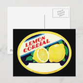 Lemon Cordial Etiket Briefkaart (Voorkant / Achterkant)