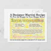Lemon Cosmopolitan Martini Recept Briefkaart (Voorkant / Achterkant)