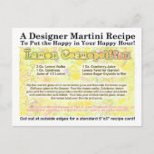 Lemon Cosmopolitan Martini Recept Briefkaart (Voorkant)