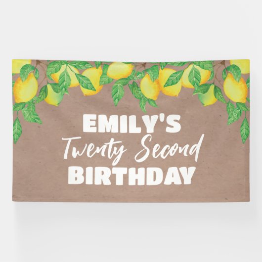 Lemon craft Birthday party banner (Horizontaal)