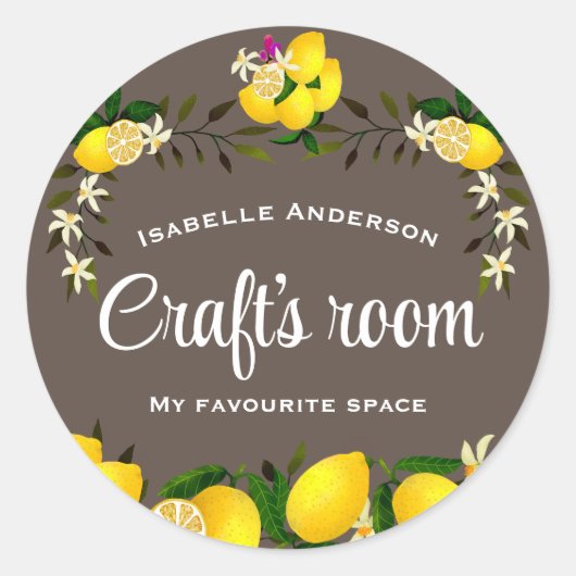 Lemon Craft Brown Ronde Sticker (Voorkant)