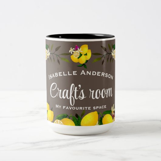 Lemon Craft Brown Tweekleurige Koffiemok (Center)