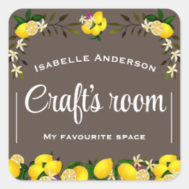Lemon Craft Brown Vierkante Sticker